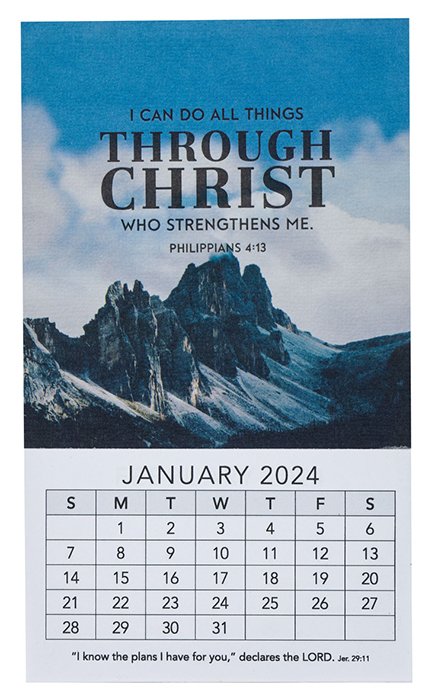 2024 Magnetic Mini Calendar: Through Faith - Christian Art Gifts